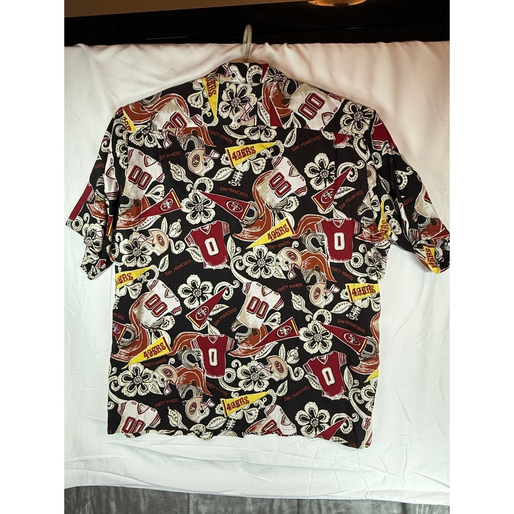 Vintage Sun & Turf NFL San Francisco 49ers Hawaiian Shirt XXL Rayon Button Down